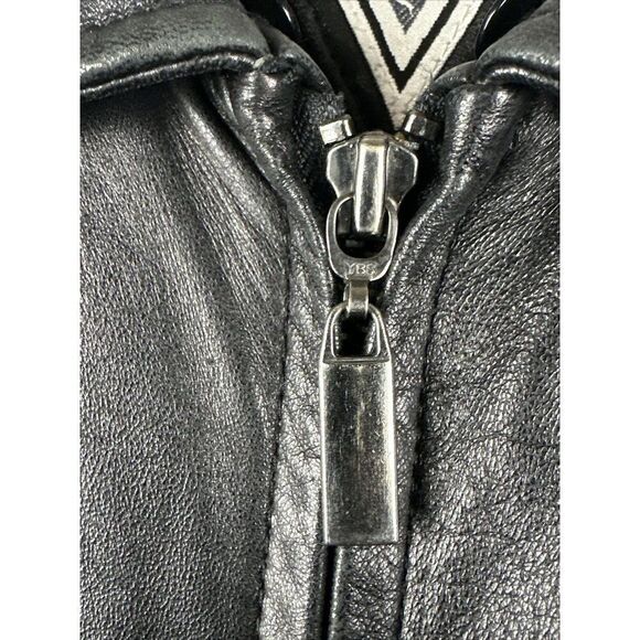 Marvin Richards Leather Jacket Coat Full Zip Black Vintage Women’s Medium J Perc - Picture 3 of 9